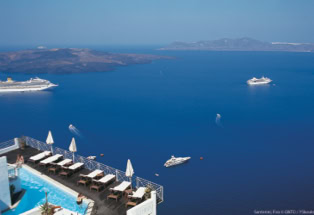 Santorin, Blick aufs Meer