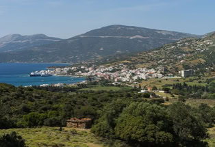 Blick auf den hafen Euböa